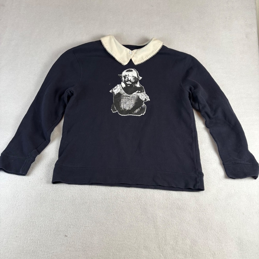 Melanie Martinez Portals Navy Blue Peter Pan Collar Sweatshirt Medium Women's